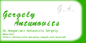 gergely antunovits business card